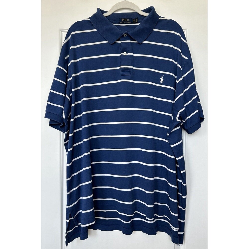 Polo by Ralph Lauren Navy Blue Polo Shirt with Stripes